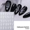 Nail Decor Sticker Halloween 3D Embossed Stickers, Skeleton Hand Pumpkin Spider Bat Art Decals, Gothic Manicure Decoration Decals for Holiday