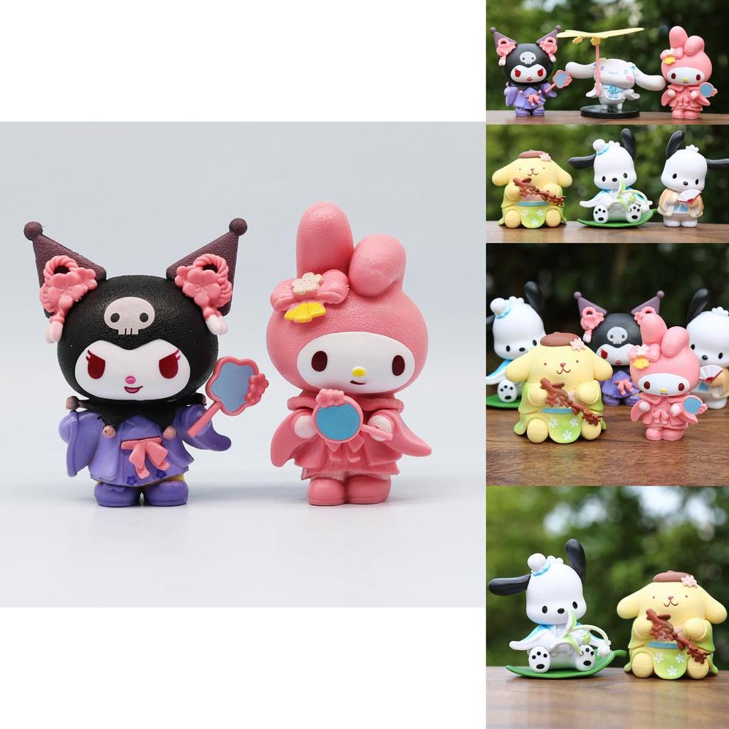 Entzückende Sanrio PVC-Figuren-Kollektion mit Melon Melody und Kuromi in bezaubernden floralen Designs