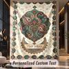 Elegant Floral Mandala Theme Wall Tapestry Customized With Name Text Personalized Hanging Tapestry For Bedroom Living Room Decor