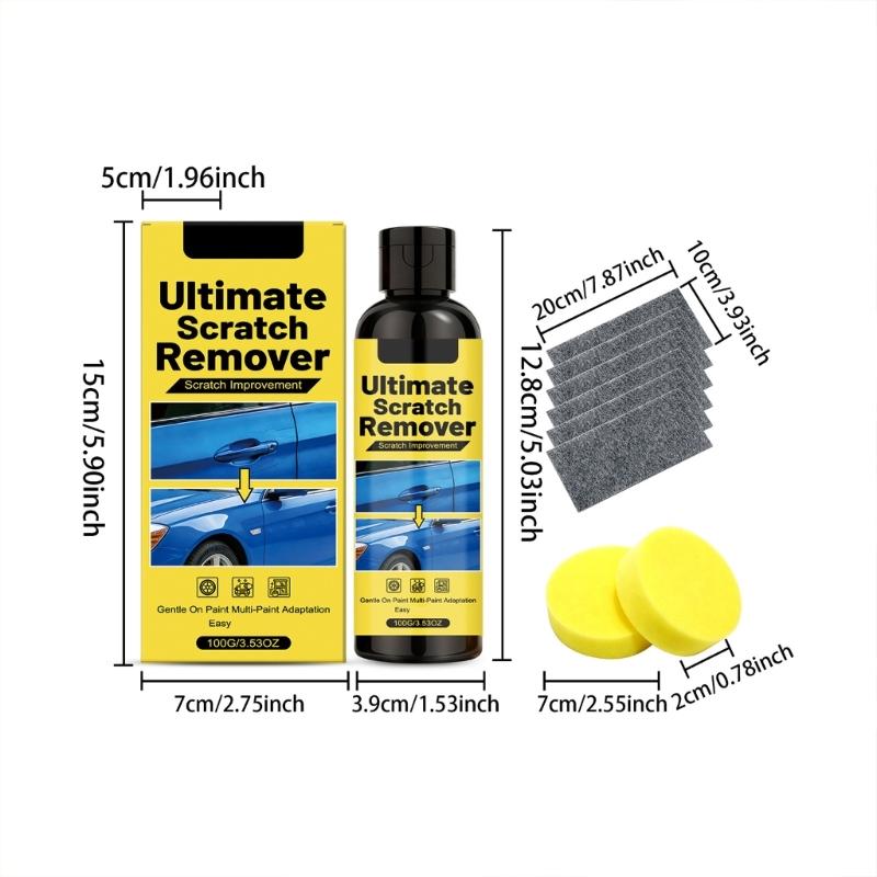 Long Lasting 100G Car Scratch Repair Compound and Polish Kit for Light Scratches Swirl Marks On All Paint Colors Easy DIY Use
