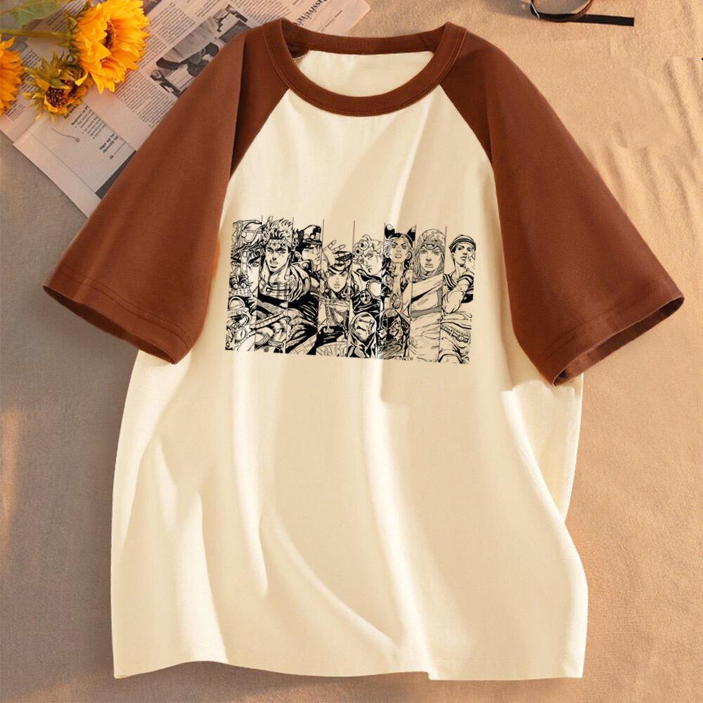 Jojo Bizarre Adventure Steel Ball Run Mädchen Anime Ästhetik Klassisch Trendiges T-Shirt Retro Grafik Digitale Popkultur Bunt