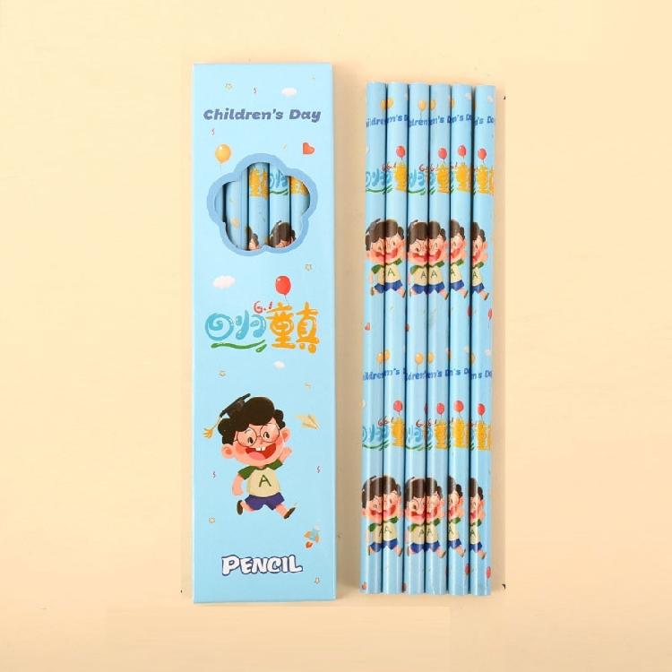 6PCS Cartoon Wood Pencils Ergonomic Grip Drawing Pencils for Students Children Class Reward Daily Sketching Writing