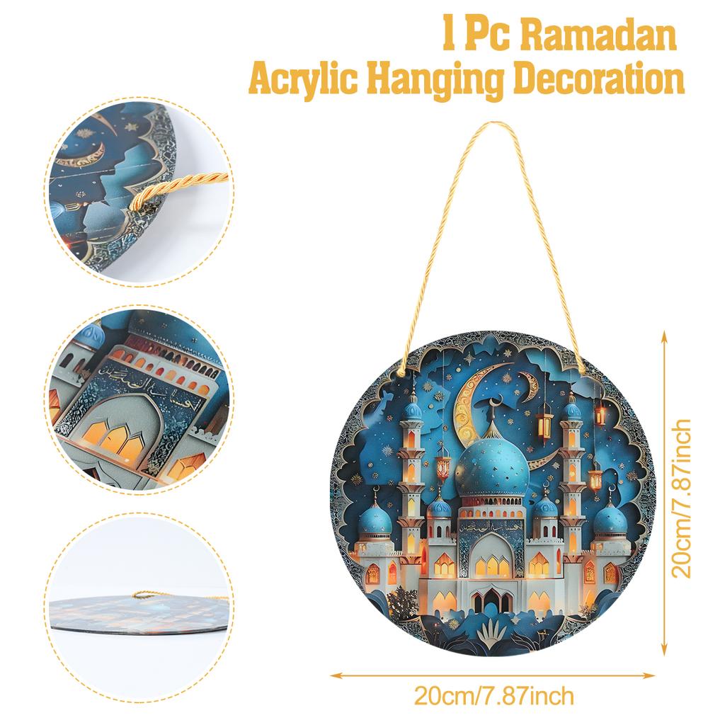 Eid Mubarak Acrylic Hanging Ornaments Ramadan Kareem Ramadan Decoration for Home 2025 Islamic Muslim Eid Al-Fitr Party Supplies