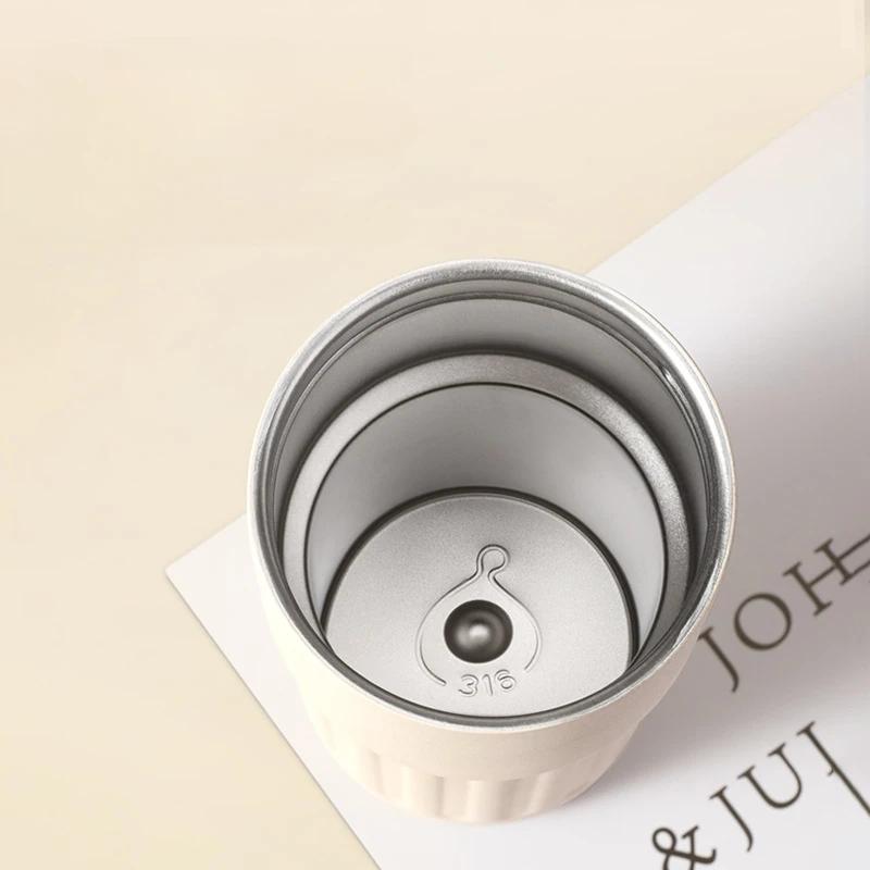 Thermos Cup Ladies Stainless Steel Portable Coffee Insulated Cup Long Term Heat Preservation Cold Insulation