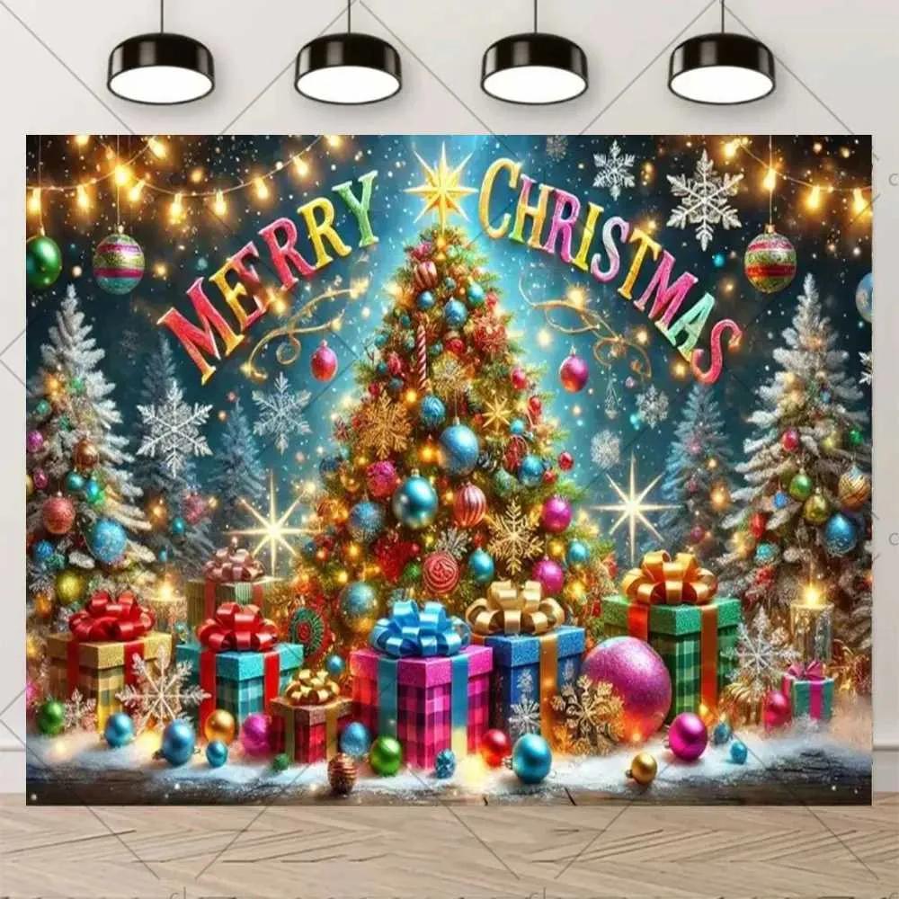 232. Tapisseries de Noël Hiver Joyeux Thème Bannière d'Arrière-plan Décoration de Fête de Noël Accessoires d'Arrière-plan Père Noël de Noël Accessoires pour Séance Photo J260928