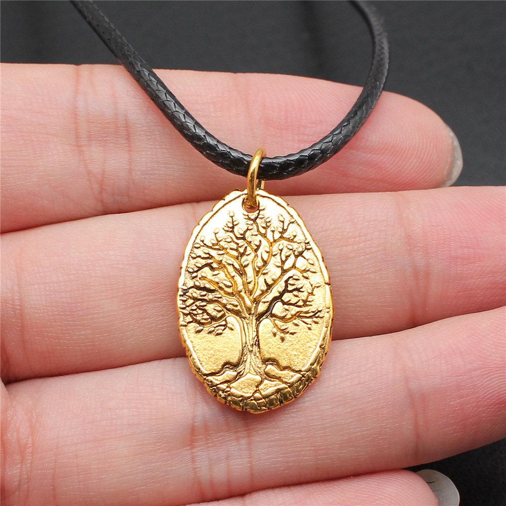 Tree of Life Nature Growth Pendant Antique Bronze Metal Daughter Choker Necklace Trendy Gift