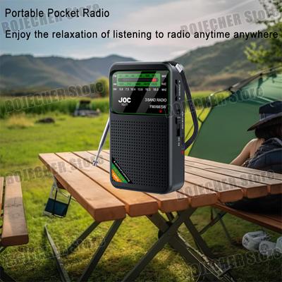 AM/FM/SW 3-Band Mini Radio Built-in Speaker Portable Pocket Radio FM Receiver Type-C Rechargeable For Running Walking Earphone