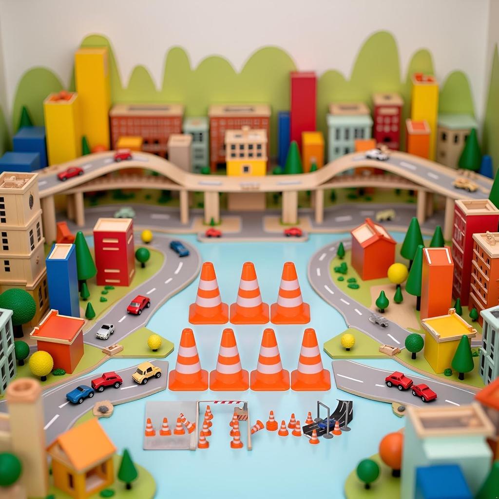 14 Stück Miniatur-Orangene Verkehrskegel, Plastikschilder, Verkehrskegel-Spielzeug, Straßenblocker, Kegel-Schilder-Modelle, Fotografie-Requisiten, Pädagogisch, Für Kinder Klein