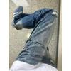 High Street Trendy Men's Ripped Denim Jeans - Spring/Autumn Versatile Fashionable Long Pants