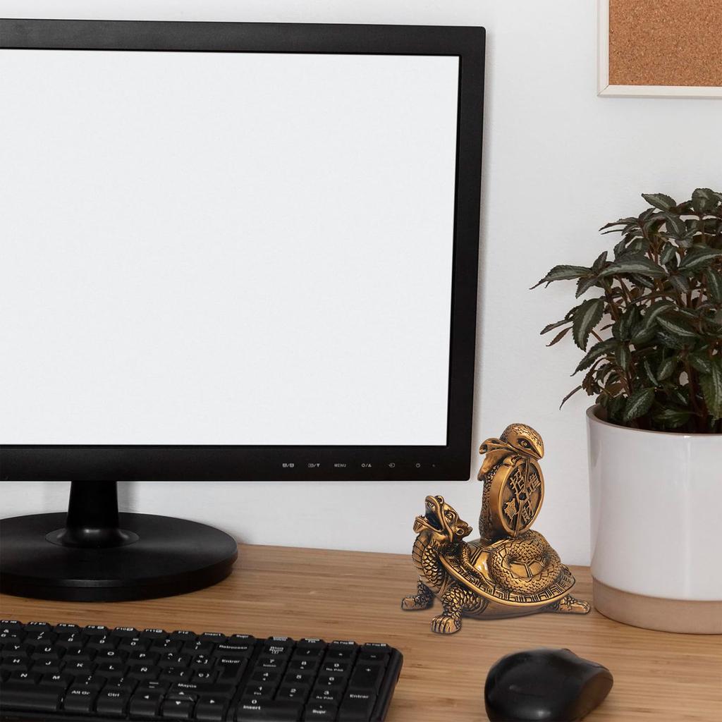 YISHUI Feng Shui Goods Portrait Snake Home Decoration Luck Copper Coin Amulet Twelve Zodiac Lucky Charms Resin 12x7x11.5cm