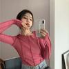 Long Sleeve T-shirts Women Spring Solid O-Neck Elegant Bright Line Decoration Slim Casual Soft High Quality Ladies Clothing Tees