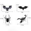 4Pcs Animal Embroidery Patch Spider Scorpion Bat Iron On Patch Applique DIY Holes Repair Clothing Decoration