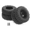 2Pcs RC Rear Twin Tire Wheel Tyre 55mm Dia Fit for WPL D12 1 10 Remote Control TruckBlack