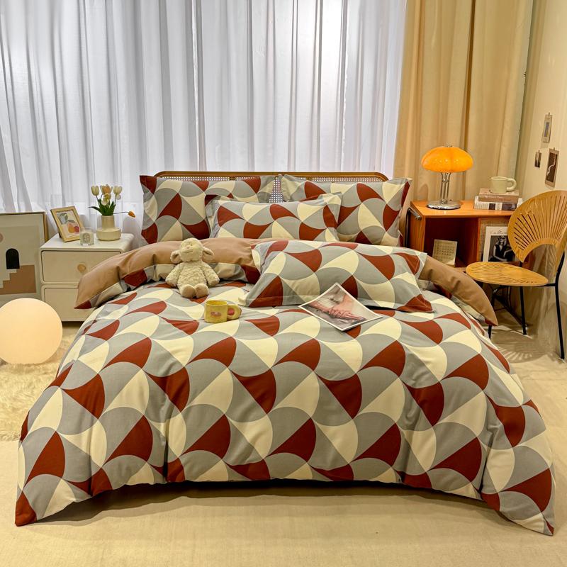 High Quality 100% Cotton Duvet Cover Set Modern Striped Printed Bedding Set Queen King Soft Quilt Cover Bed Sheet Pillow Cases
