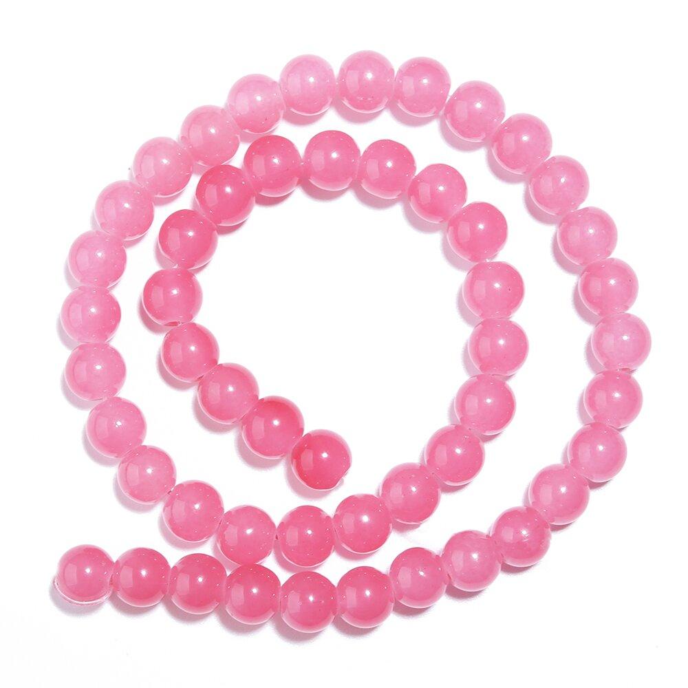 1 Strand 6/8mm Solid Color Glass Beads Loose Spacer Round Beads For Jewelry Making DIY Handmade Bracelet Necklace Accessories