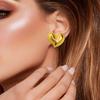 Love Heart Designs Oversized Studs Earrings Comfortable Hypoallergenically Gold Plated Zinc Alloy Accessories