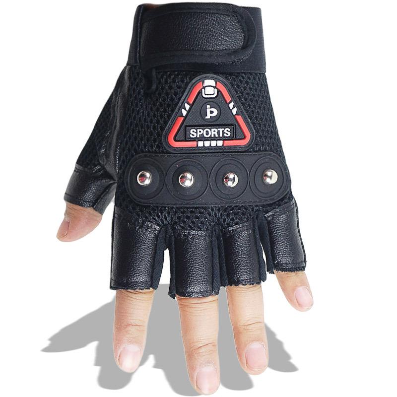 Half-finger Leather Gloves, Tactical Gloves, Men's Four-nail Design, Finger-exposed Touch Screen, Autumn and Winter Cycling, Driving Halfway