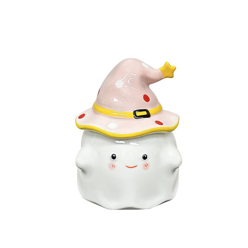 Birthday Gift Weird Ghost Mug with Lid Ceramic Cup for Graduation Girlfriend Gift Souvenir Water Cup