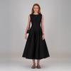 HAGAHI Pleated Long Dress - Black