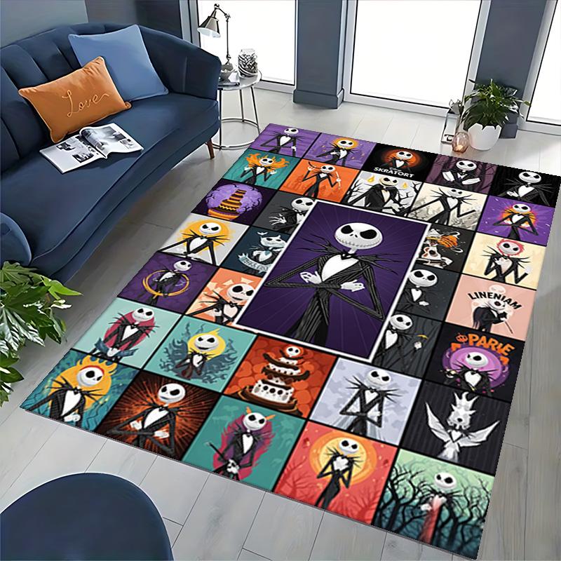 1pc Nightmare Before Christmas Collage Carpet for Playroom Bedroom Living Room Sofa Home Decor,Game Area Rug Non-slip Floor Mat. D7280130