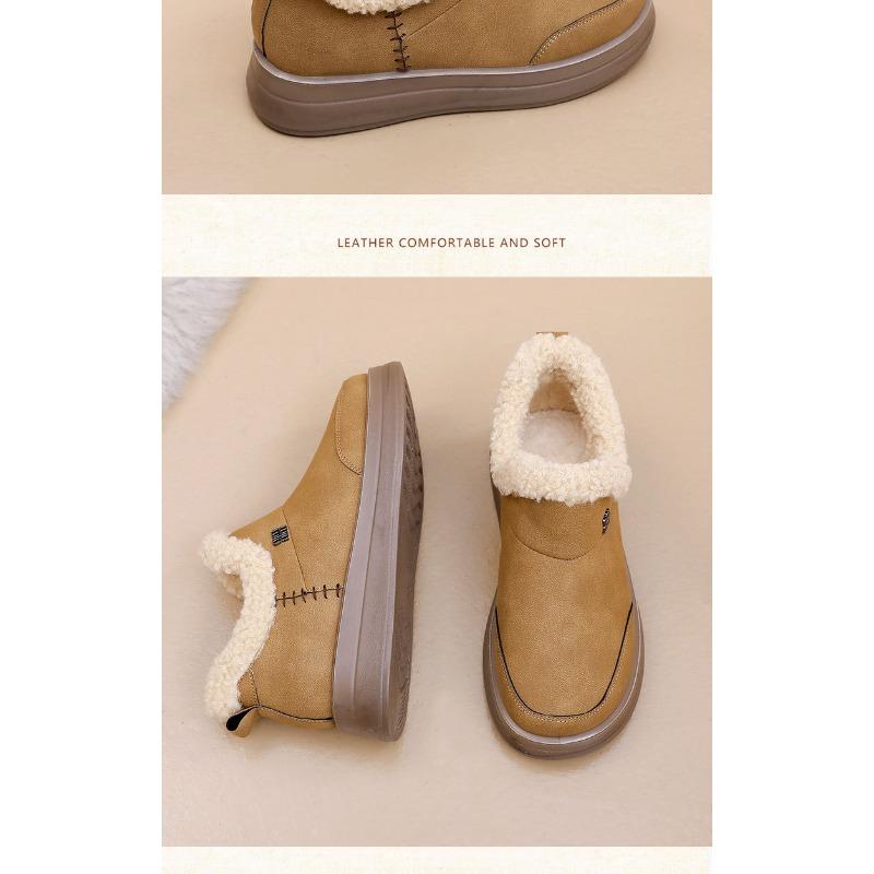 Birkenstock Women's Winter Fleece Women's Shoes, Cotton Shoes, Women's One-foot Pedals, Platform Mom Shoes, Fashionable Height-enhancing Shoes