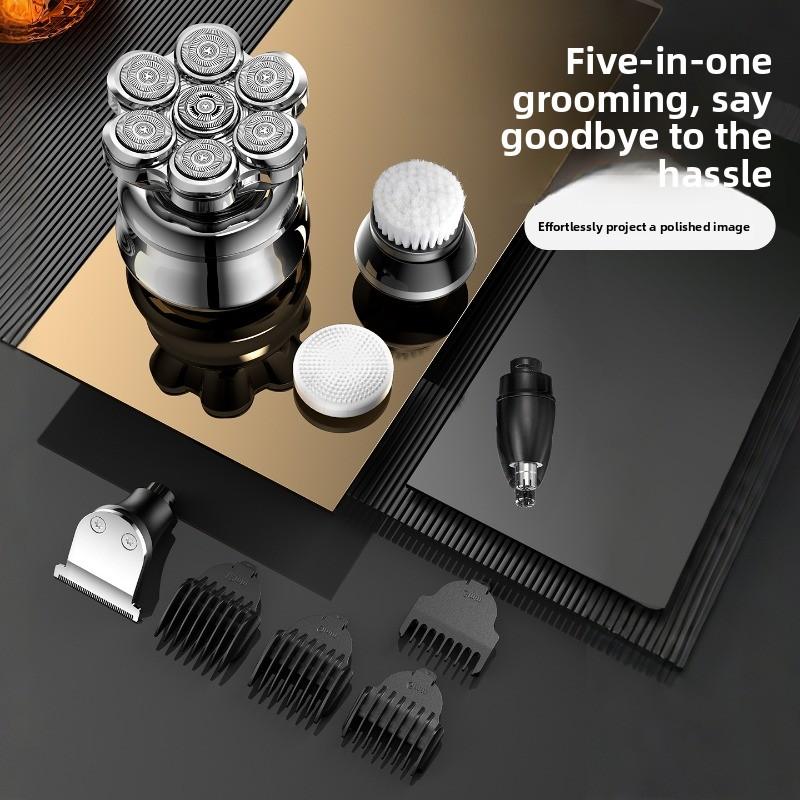 Magnetic Suction Electric Shaving Kit - Men's Beard Trimmer - Household Seven-blade Head Set - Shaving Knife Manufacturer