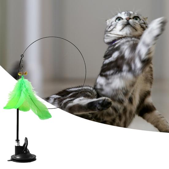 Yousheng Cat Stick Toy Detachable Relieve Boredom Lightweight Powerful Suction Cup Handheld Teaser Wand Toy Pet Product