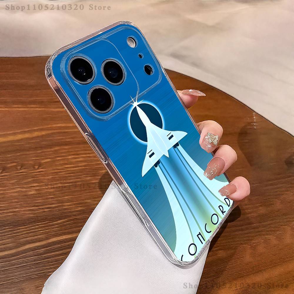 Concorde Air France Phone Case For iPhone 17,16,11,15,13,14,12,Air,Mini,Plus,Pro,Max,Plus,E Clear Soft Shell