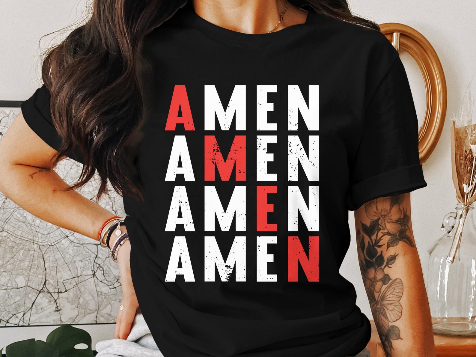 Christian Amen T-Shirt, Jesus Faith Tee, God Religious Shirt, Christianity Apparel, Bible Verse Shirt, Religious Gift T-Shirt M