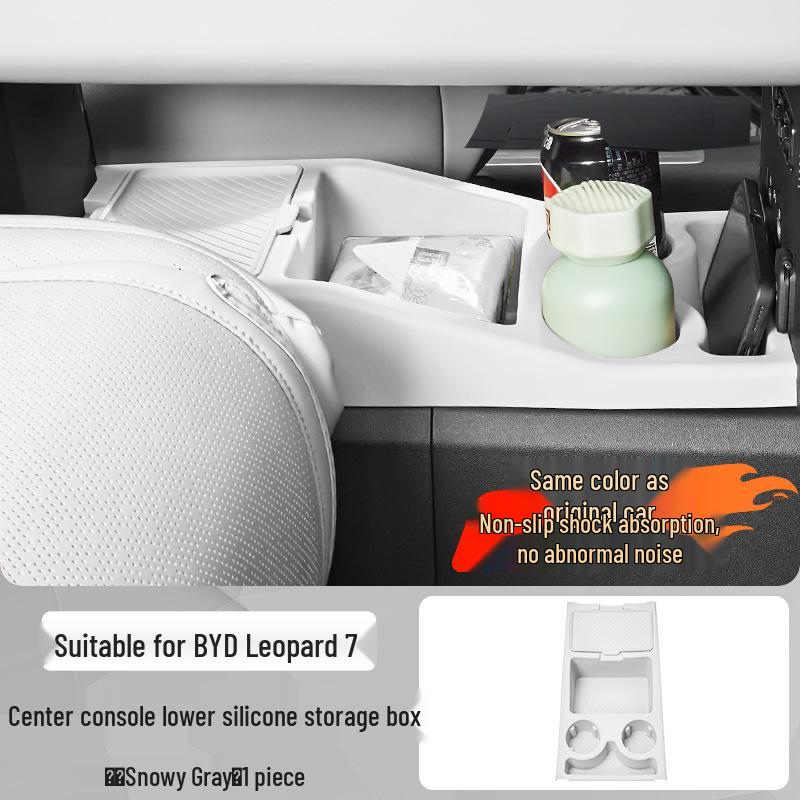 Kangchi Formula Leopard Titanium 7 Console Storage Box: Silicone, Partitioned, and Private Storage for Interior Modification.