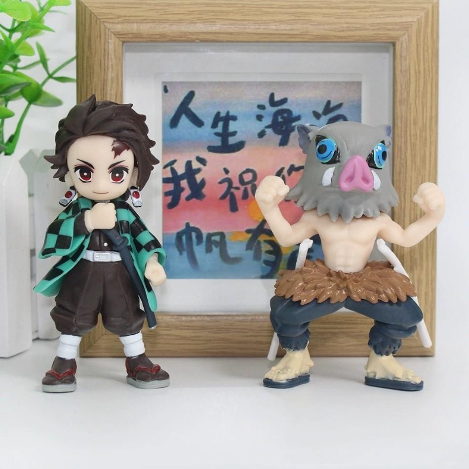 Raumdekorationen Kimetsu no Yaiba Figur Kamado Tanjirou Actionfigur Agatsuma Zenitsu Nezuko Krieger PVC Modell Spielzeug
