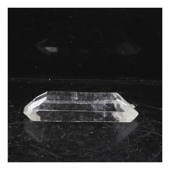 Quartz biterminé - Puits Brides - 8.0 ct - Certificat d'authenticité - 24x8x6 mm - Gris