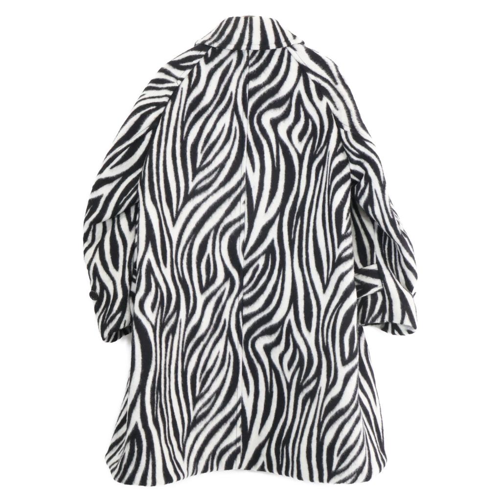 INSCRIRE I20AW-CT47A Zebra Print Wool Coat Coat 36 White X blackUsed
