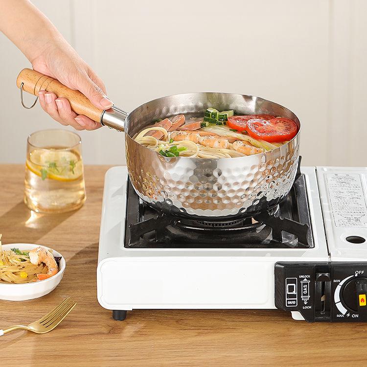 Panela Rasa de Neve Aço Inoxidável Doméstico Panela de Leite Panela para Alimentos Panela para Sopa Panela para Macarrão Instantâneo