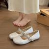 Francouzské baleríny stříbrné dámské 2025 nové letní k sukni Mary Jane malé kožené boty baletní večerní boty