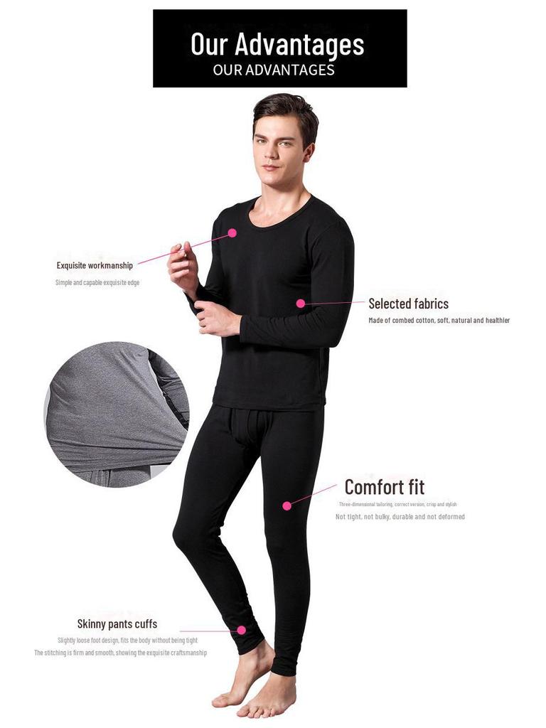 Water Fox Men's Combed Cotton Lycra Autumn Warm Casual Home Pants