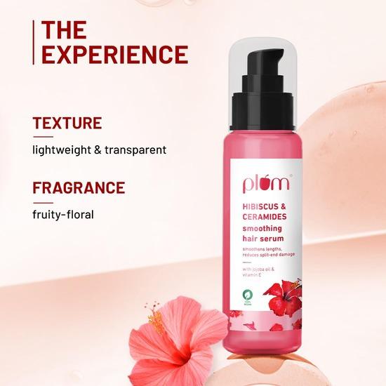Plum Hibiscus Hair Serum for Long Hair, with Ceramides, Jojoba Oil and Vitamin E I Hair Serum for Women & Men  I 75ml