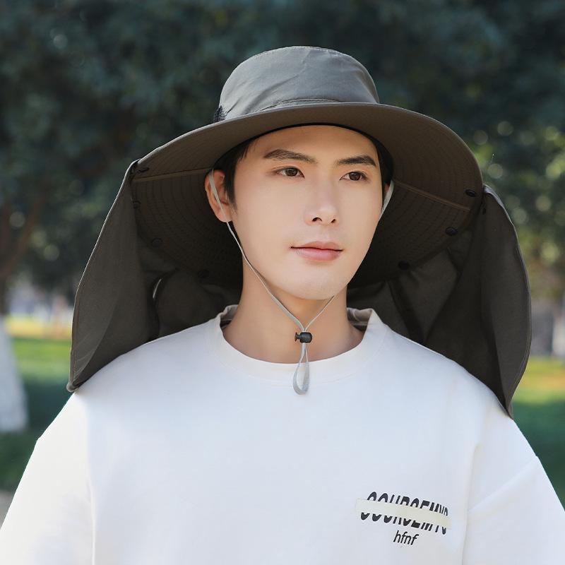 

Летняя мужская уличная шляпа от солнца шаль шляпа для рыбалки защита от УФ-лучей шляпа для альпинизма водонепроницаемая шляпа от солнца шляпа-ведро average size