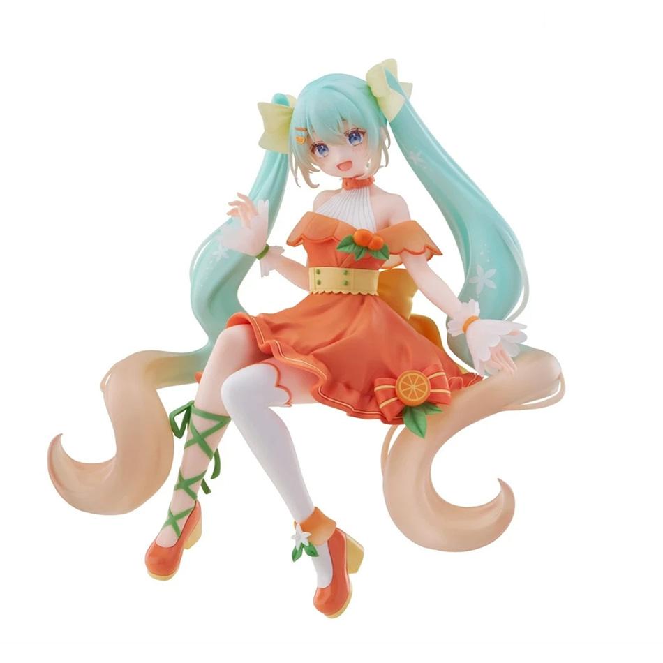 Anime Hatsune Miku Figure Noodle Stopper Figure Kagamine Rin Tangerine Lime Model Toy Doll Aciton Figure Collection Gift