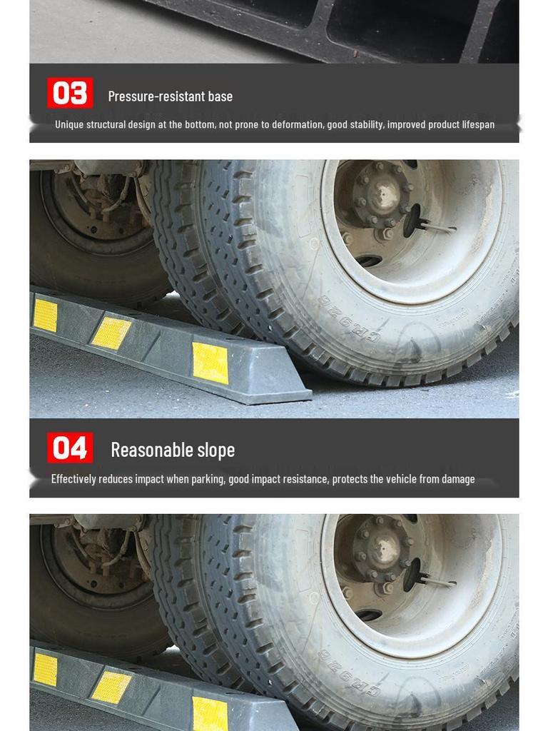 Rubber & Plastic Wheel Stopper: Parking Space, Garage, or Parking Lot Anti-collision Positioner.