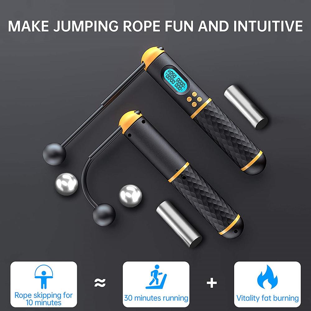 Smart Digital Skipping Ropes, Anti-Slip, Hand Grip, Crossfit Speed, Jump Rope with Counter, Fitness, Entertainment