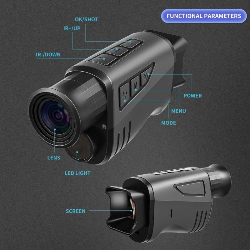 IR-Jagdteleskop mit 1080P-Kamera, 300 m Reichweite, Nachtsicht-Monokular für Outdoor-Erkundung und Überwachung