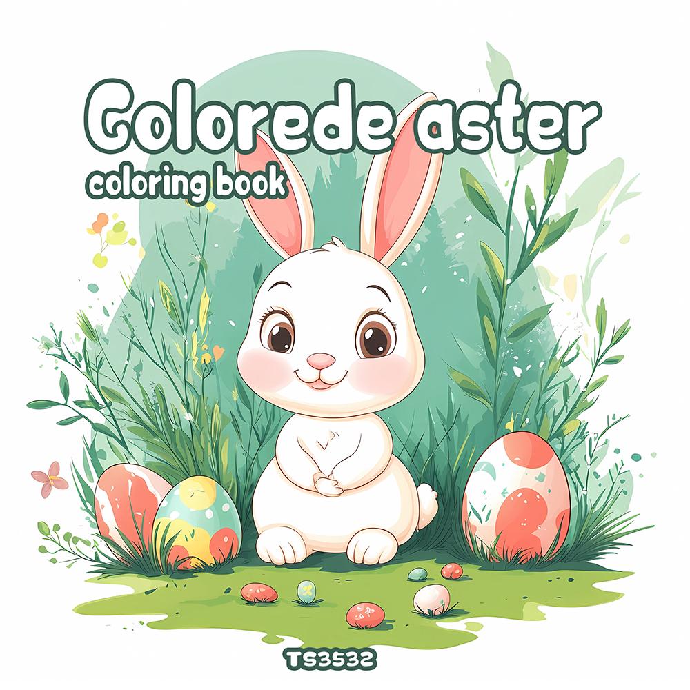 1pc,Bunny Colouring Book - Teen Colouring Book - 30 Sheets, 8.3x 8.3 inches, Adult Stress Relief, Birthday, Easter Holiday Gift