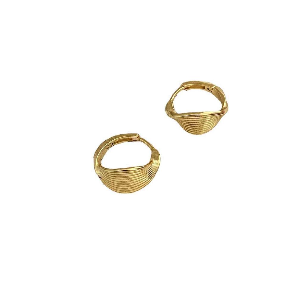 Real 925 Silver Minimalist Round Ear for Women Hoop Earring Jewelry Accessories