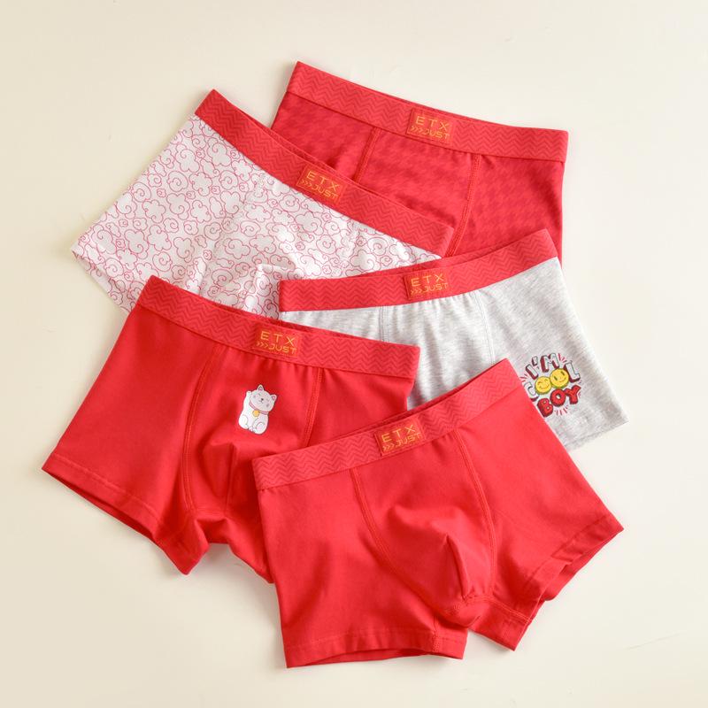 ETX Boys' Mid-Waist Boxer Briefs - Class A, Solid Color, Baby To Big Kids, Comfortable Four-Corner Shorts