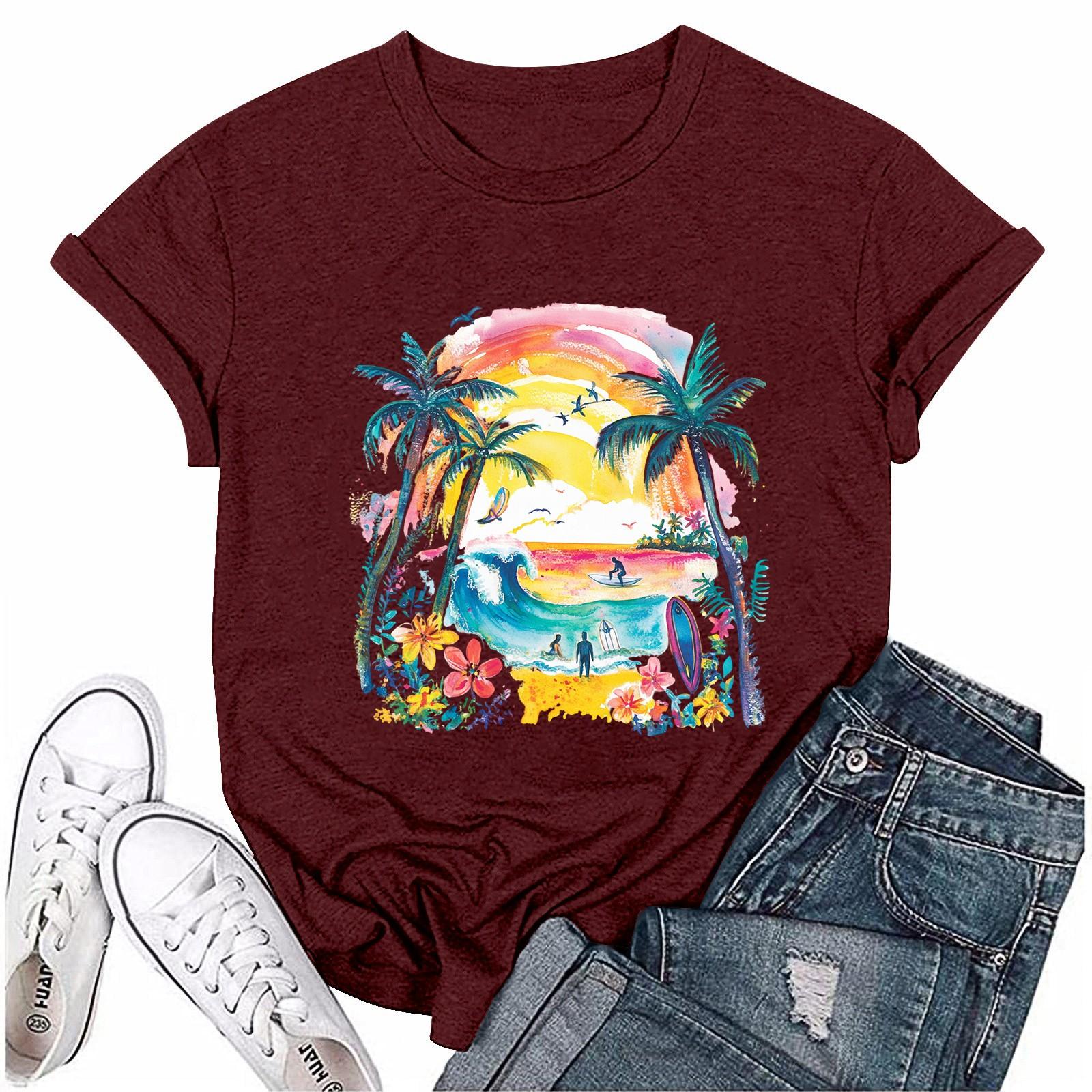 

Детская модная повседневная футболка с коротким рукавом и принтом пасхального кролика, с круглым вырезом и коротким рукавом 110 винный