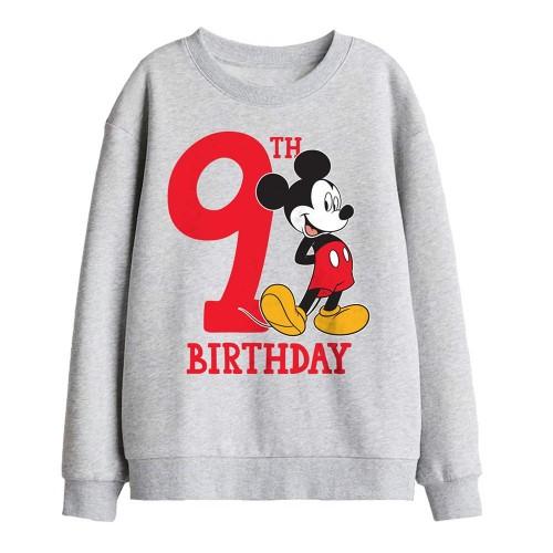 Disney Childrens/Kids Mickey Mouse 9th Birthday Sweatshirt