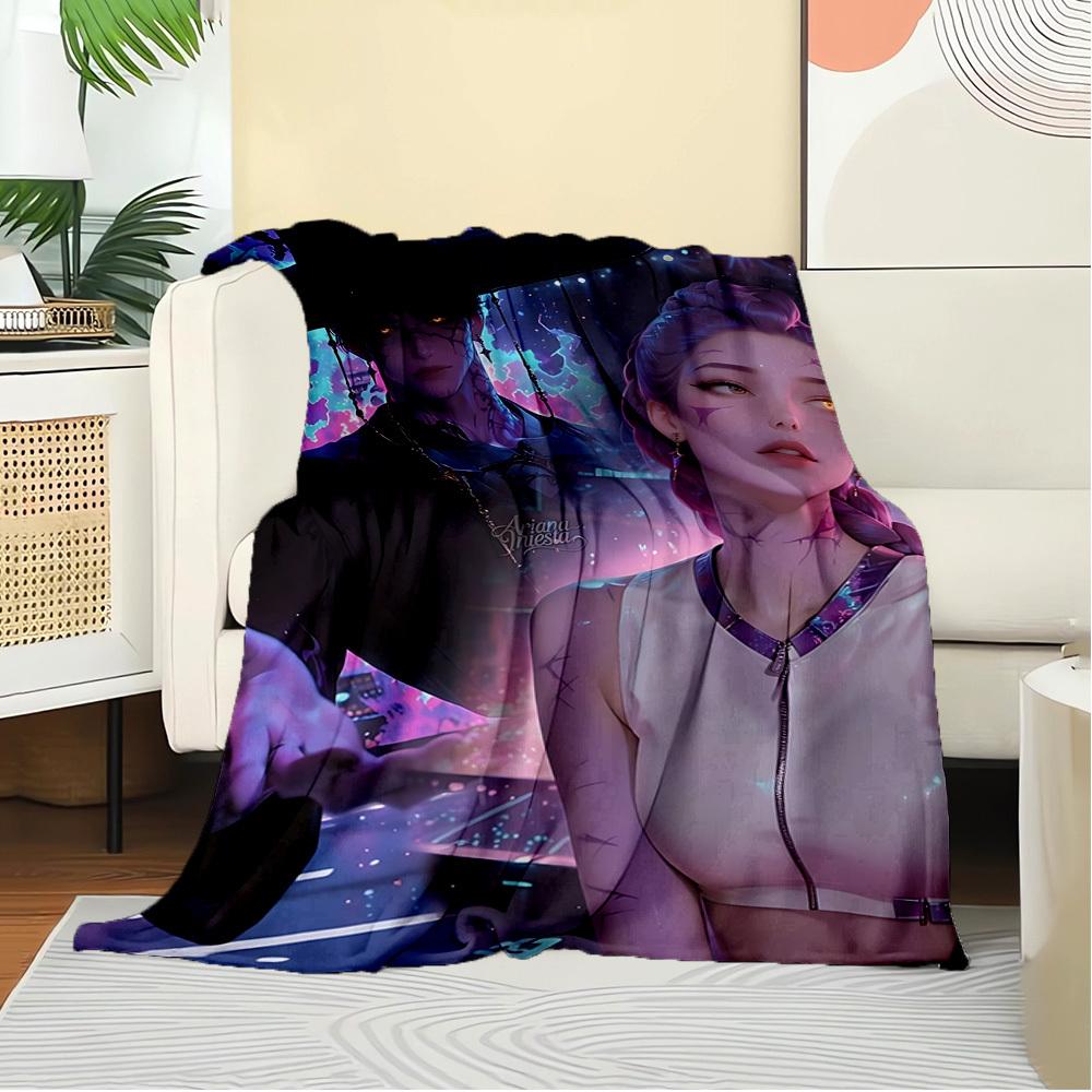 K-POP Anime Girls Group - Four Seasons Soft Warm Blanket - All-Season Thick Knit Polyester Bedspread for Bed, Camping, Travel - Perfect Gift
