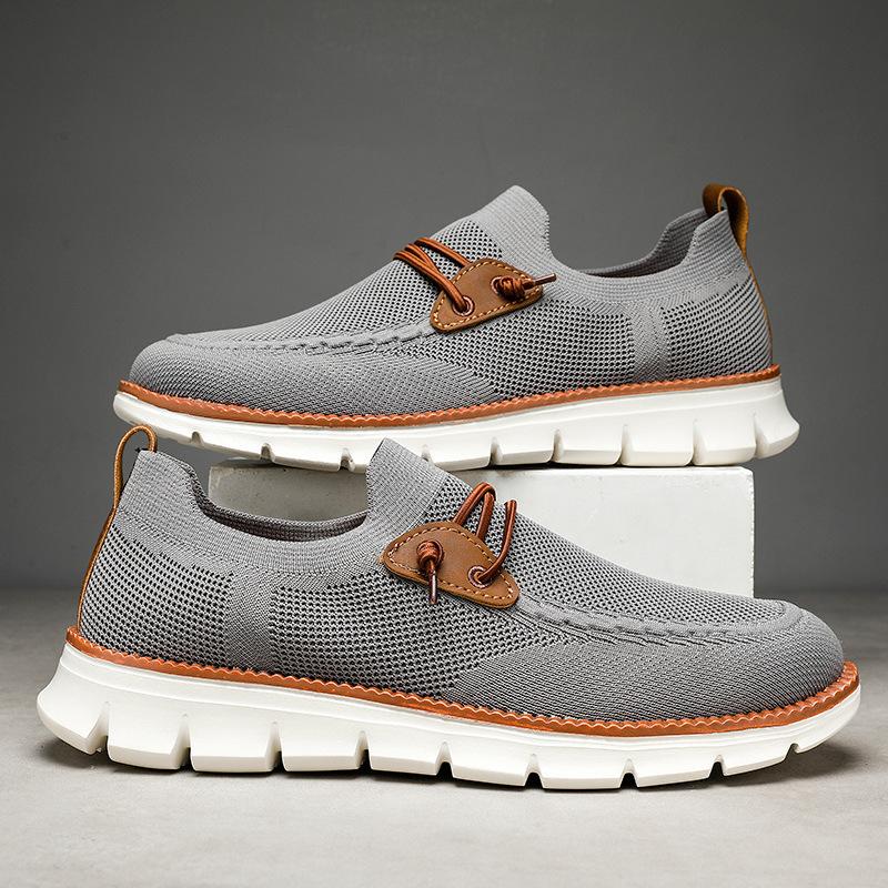 Large size spring and autumn new British style casual shoes breathable sports shoes fly-woven mesh shoes