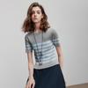 Chuyu Women's Ice Silk Striped Short Sleeve Knit Top